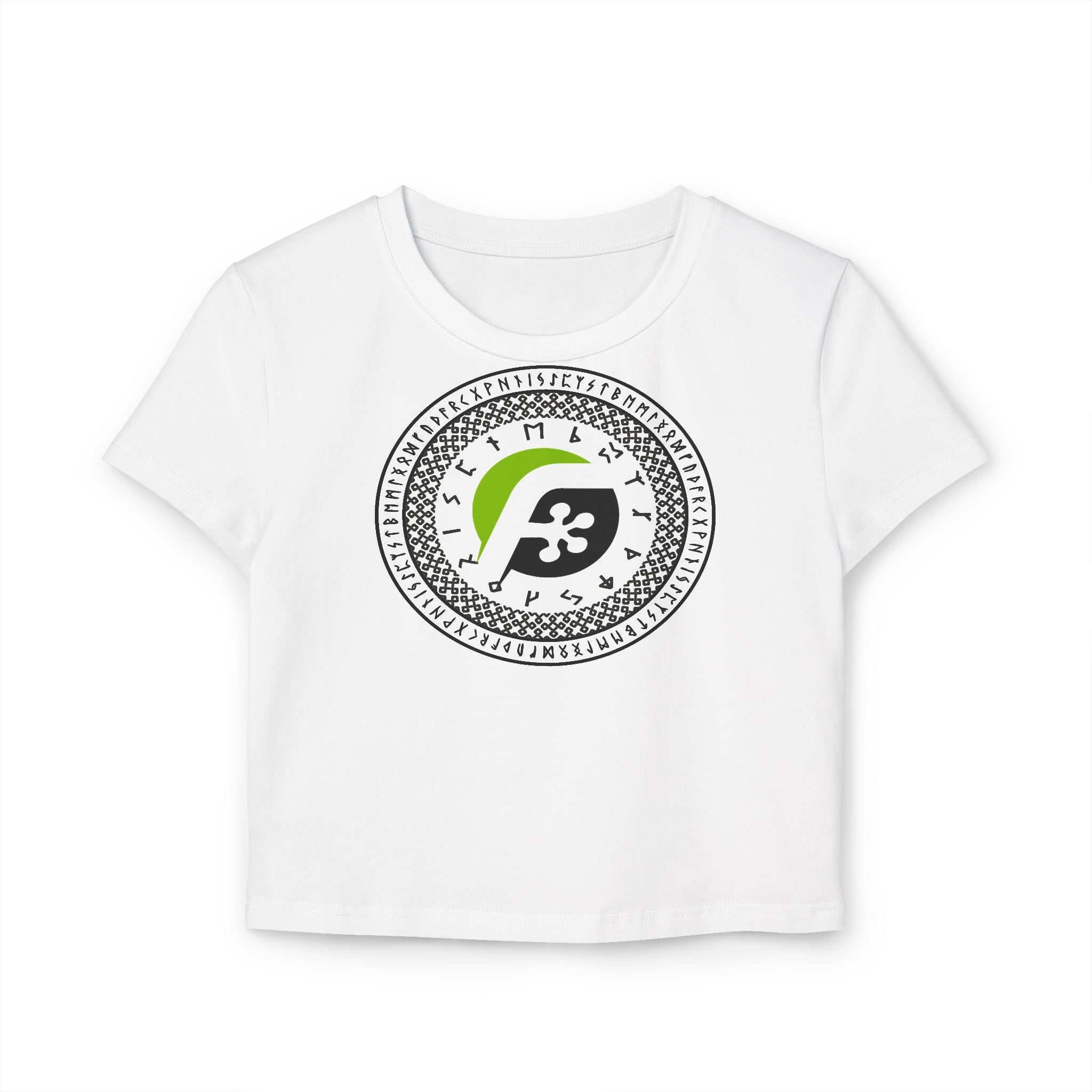 Women's Baby Tee Crop Top - RUNIC Graphic Tee | FrogDaddy