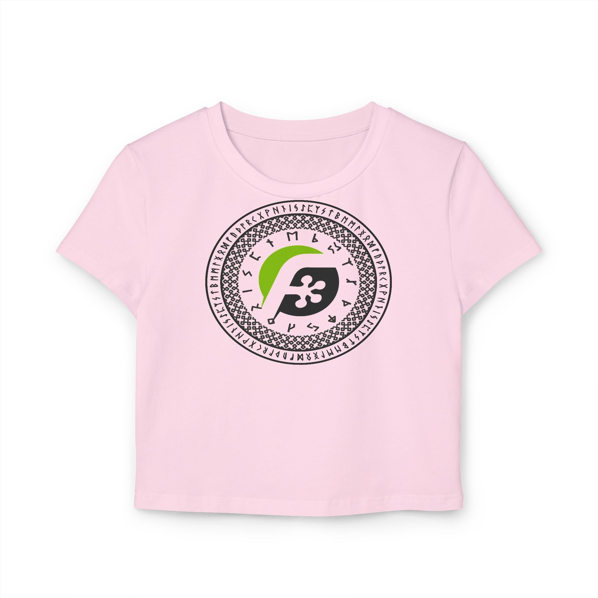 Women's Baby Tee Crop Top - RUNIC Graphic Tee | FrogDaddy