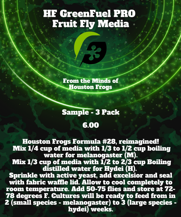 Sample Pack - HF GreenFuel PRO Premium Fruit Fly Media